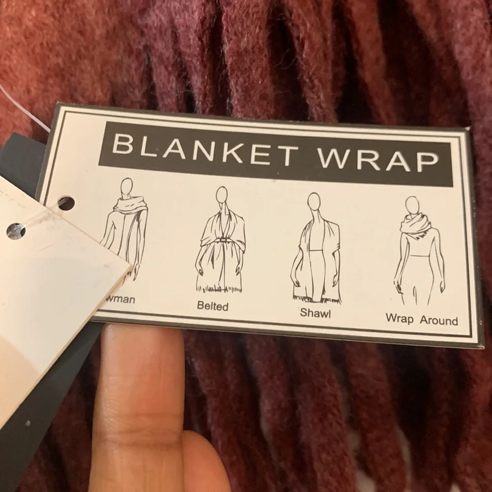 Steve Madden Blanket Wrap Scarf Maroon OS